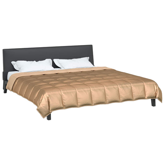 Vidaxl vol jaar dekbed goud 220 x 200 cm satijn en microfiber
