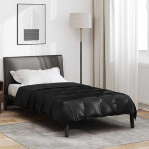Vidaxl vol jaar dekbed zwart 200 x 155 cm satijn en microfiber