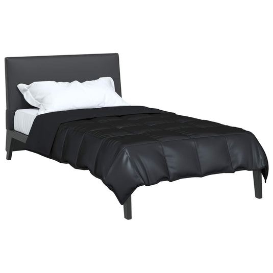 Vidaxl vol jaar dekbed zwart 220 x 140 cm satijn en microfiber