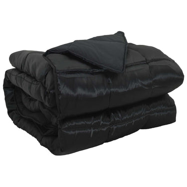 Vidaxl vol jaar dekbed zwart 220 x 155 cm satijn en microfiber