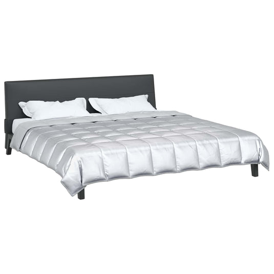Vidaxl vol jaar dekbed zilver 200 x 200 cm satijn en microfiber