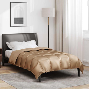 Vidaxl winter dekbed goud 220 x 155 cm satijn en microfiber