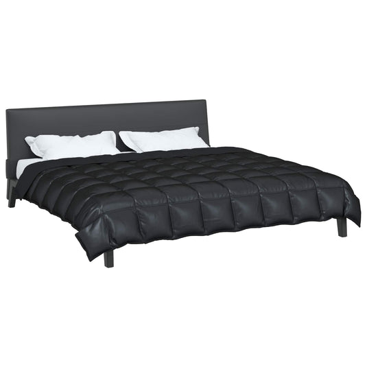 Vidaxl winter dekbed zwart 220 x 260 cm satijn en microfiber