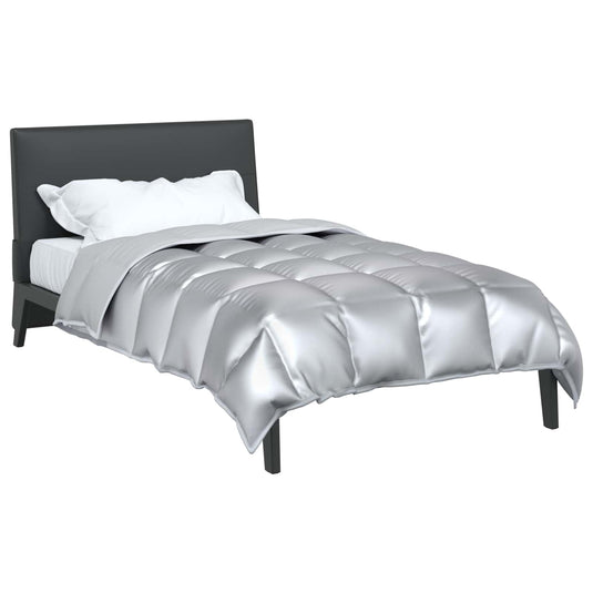 Vidaxl winter dekbed zilver 200 x 140 cm satijn en microfiber