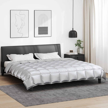 Vidaxl winter dekbed zilver 240 x 260 cm satijn en microfiber