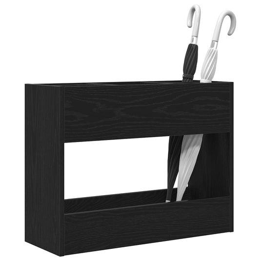 Vidaxl paraplu standaard zwart eiken 65 x 24 x 50 cm bewerkt hout