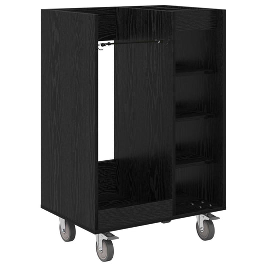 Vidaxl golfkast met wiel effen zwart eiken 65 x 45 x 98 cm
