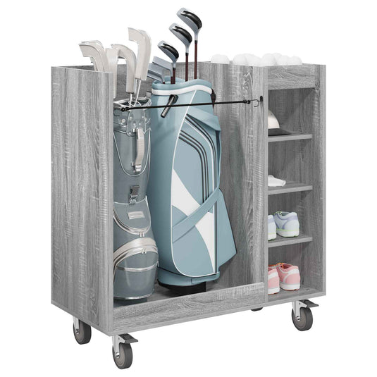 Vidaxl golfkast met wiel effen grijs sonoma 90 x 45 x 98 cm