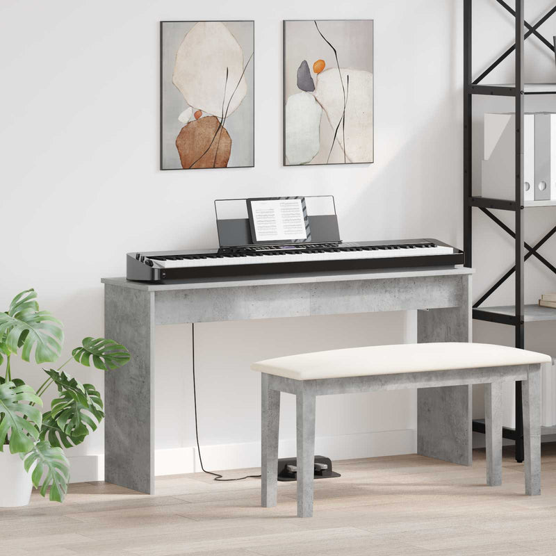 Chargez l'image dans la visionneuse de la galerie, Vidaxl keyboardstand beton grijs 120 x 32 x 64 cm bewerkt hout
