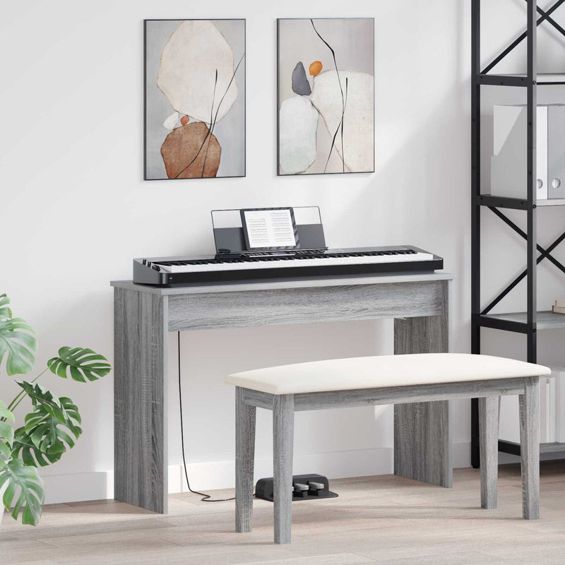 Chargez l'image dans la visionneuse de la galerie, Vidaxl keyboardstand grijs sonoma 100 x 32 x 64 cm bewerkt hout
