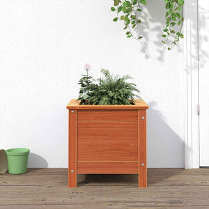 Vidaxl tuin bloempot wasbruin 40 x 40 x 39 cm massief grenenhout