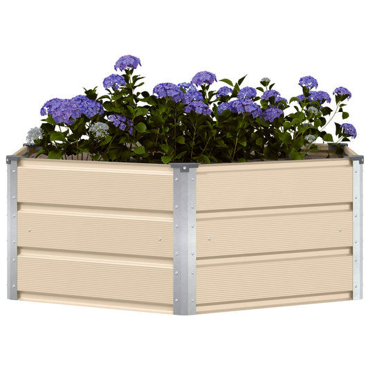 Vidaxl plantenbak ivoor 129 x 129 x 45 cm staal