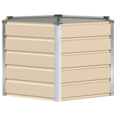 Vidaxl plantenbak ivoor 129 x 129 x 75 cm staal