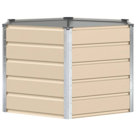 Vidaxl plantenbak ivoor 129 x 129 x 75 cm staal