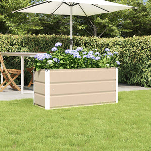 Vidaxl plantenbak ivoor 100 x 40 x 45 cm staal