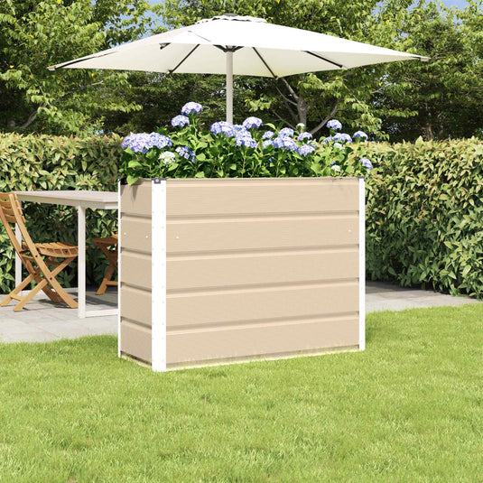 Vidaxl plantenbak ivoor 100 x 40 x 75 cm staal