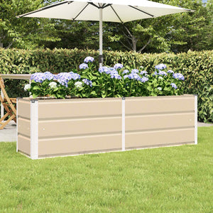 Vidaxl plantenbak ivoor 160 x 40 x 45 cm staal