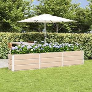 Vidaxl plantenbak ivoor 240 x 40 x 45 cm staal