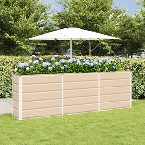 Vidaxl plantenbak ivoor 160 x 40 x 75 cm staal