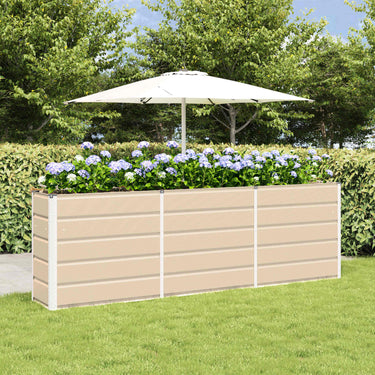 Vidaxl plantenbak ivoor 160 x 40 x 75 cm staal