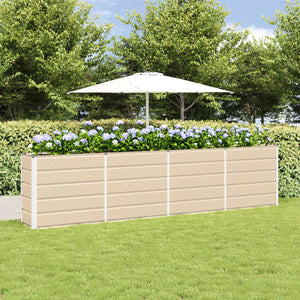 Vidaxl plantenbak ivoor 160 x 40 x 75 cm staal