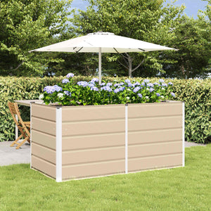 Vidaxl plantenbak ivoor 160 x 80 x 75 cm staal