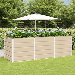 Vidaxl plantenbak ivoor 240 x 80 x 75 cm staal