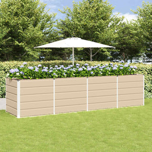 Vidaxl plantenbak ivoor 240 x 80 x 75 cm staal