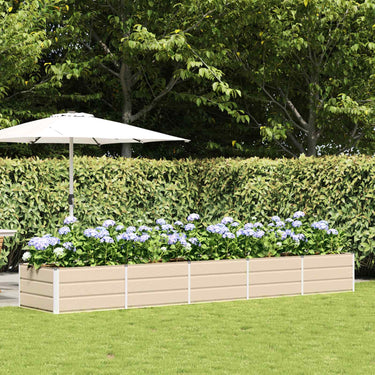 Vidaxl plantenbak ivoor 400 x 80 x 45 cm staal