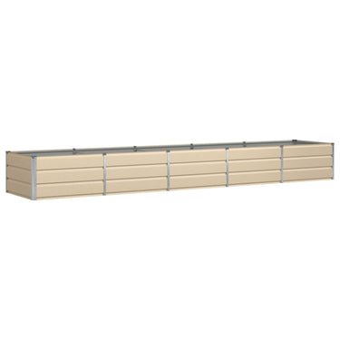 Vidaxl plantenbak ivoor 400 x 80 x 45 cm staal