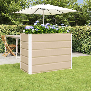 Vidaxl plantenbak ivoor 480 x 50 x 45 cm gegalvaniseerd staal