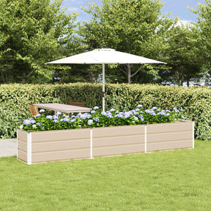 Vidaxl plantenbak ivoor 480 x 50 x 45 cm gegalvaniseerd staal