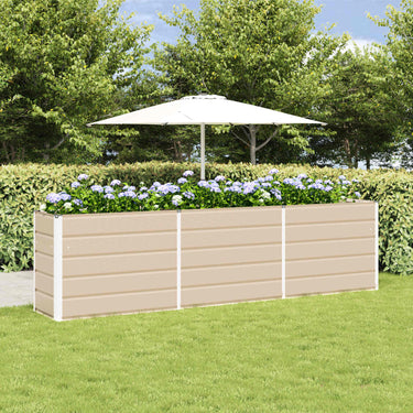 Vidaxl plantenbak ivoor 480 x 50 x 45 cm gegalvaniseerd staal