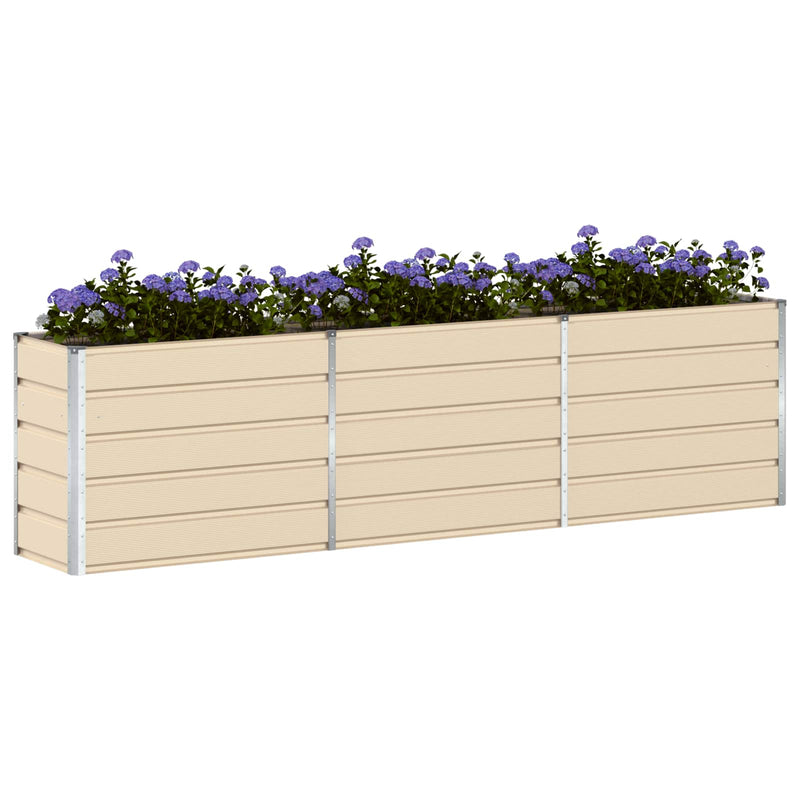 Chargez l'image dans la visionneuse de la galerie, Vidaxl plantenbak ivoor 480 x 50 x 45 cm gegalvaniseerd staal
