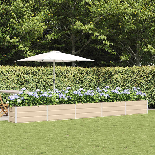 Vidaxl plantenbak ivoor 480 x 50 x 45 cm gegalvaniseerd staal