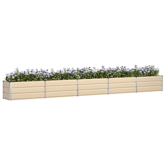 Vidaxl plantenbak ivoor 480 x 50 x 45 cm gegalvaniseerd staal