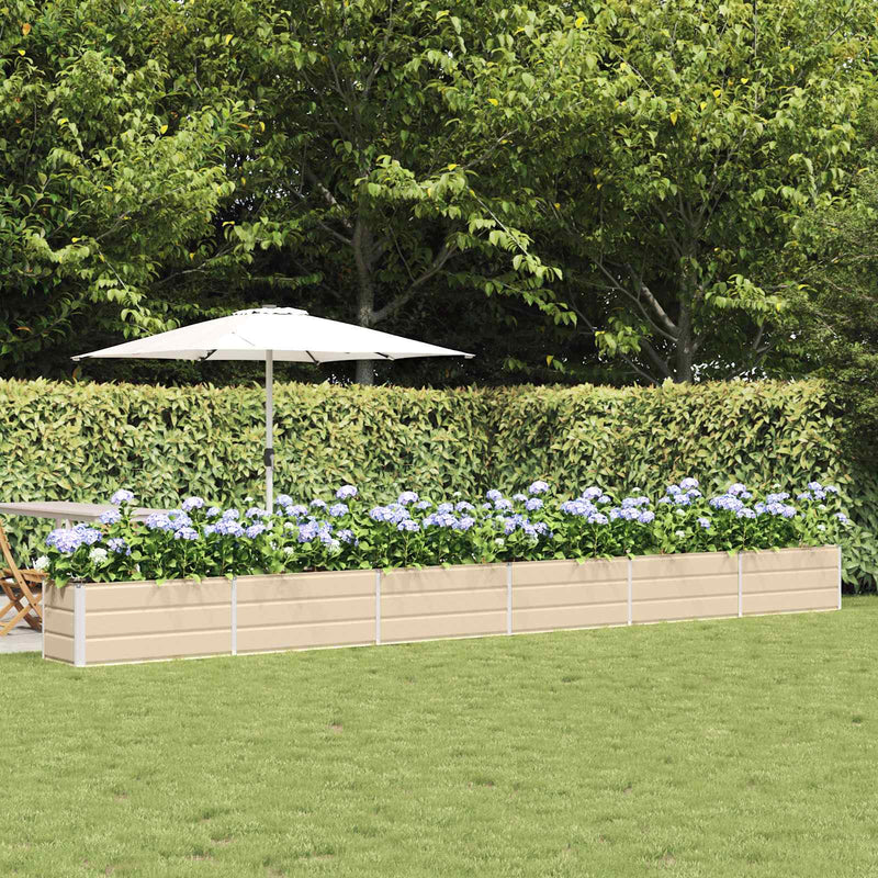 ギャラリービューアに画像をロードする, Vidaxl plantenbak ivoor 480 x 50 x 45 cm gegalvaniseerd staal
