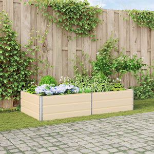 Vidaxl plantenbak ivoor 195 x 100 x 45 cm gegalvaniseerd staal
