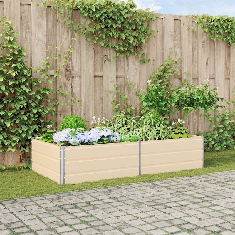 ギャラリービューアに画像をロードする, Vidaxl plantenbak ivoor 195 x 100 x 45 cm gegalvaniseerd staal
