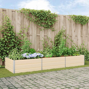Vidaxl plantenbak ivoor 195 x 100 x 45 cm gegalvaniseerd staal