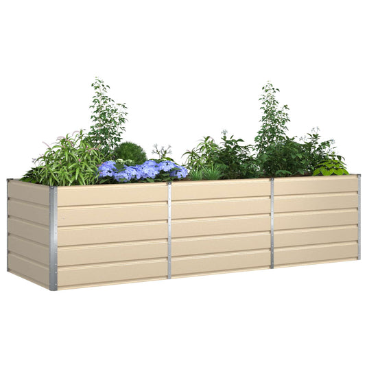 Vidaxl plantenbak ivoor 195 x 100 x 45 cm gegalvaniseerd staal