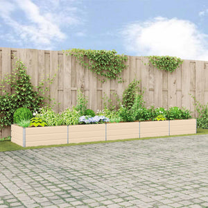Vidaxl plantenbak ivoor 195 x 100 x 45 cm gegalvaniseerd staal