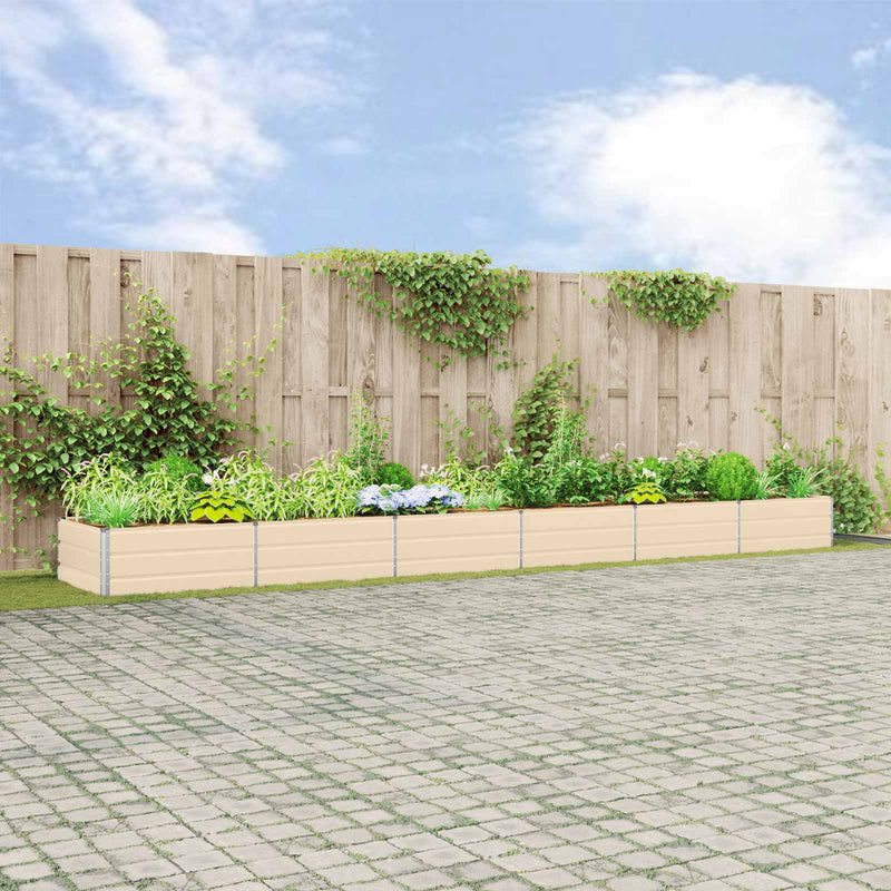 ギャラリービューアに画像をロードする, Vidaxl plantenbak ivoor 195 x 100 x 45 cm gegalvaniseerd staal
