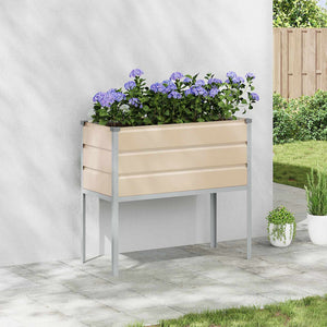 Vidaxl plantenbak ivoor 100 x 45 x 90 cm gegalvaniseerd staal