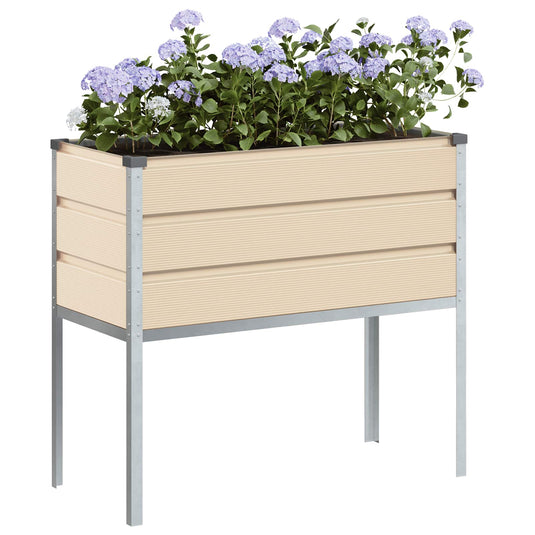 Vidaxl plantenbak ivoor 100 x 45 x 90 cm gegalvaniseerd staal