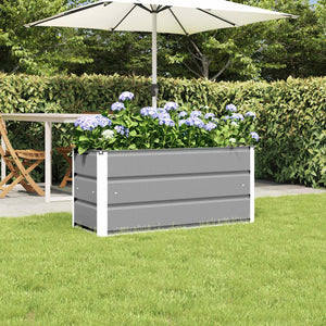 Vidaxl plantenbak lichtgrijs 100 x 40 x 45 cm staal