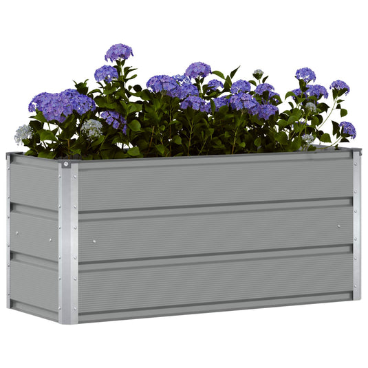 Vidaxl plantenbak lichtgrijs 100 x 40 x 45 cm staal