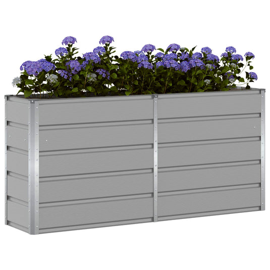 Vidaxl plantenbak lichtgrijs 160 x 40 x 75 cm staal