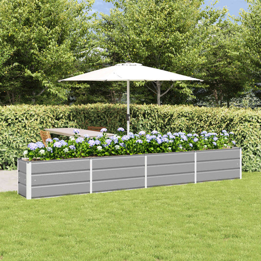 Vidaxl plantenbak lichtgrijs 320 x 40 x 45 cm staal