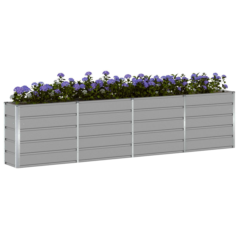 Afbeelding laden in galerijviewer, Vidaxl plantenbak lichtgrijs 160 x 40 x 75 cm staal
